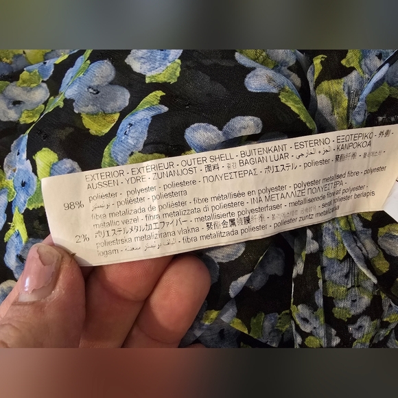 Zara Women’s Floral Print Ruched Details Long Sleeve Mini Dress M - Picture 8 of 8